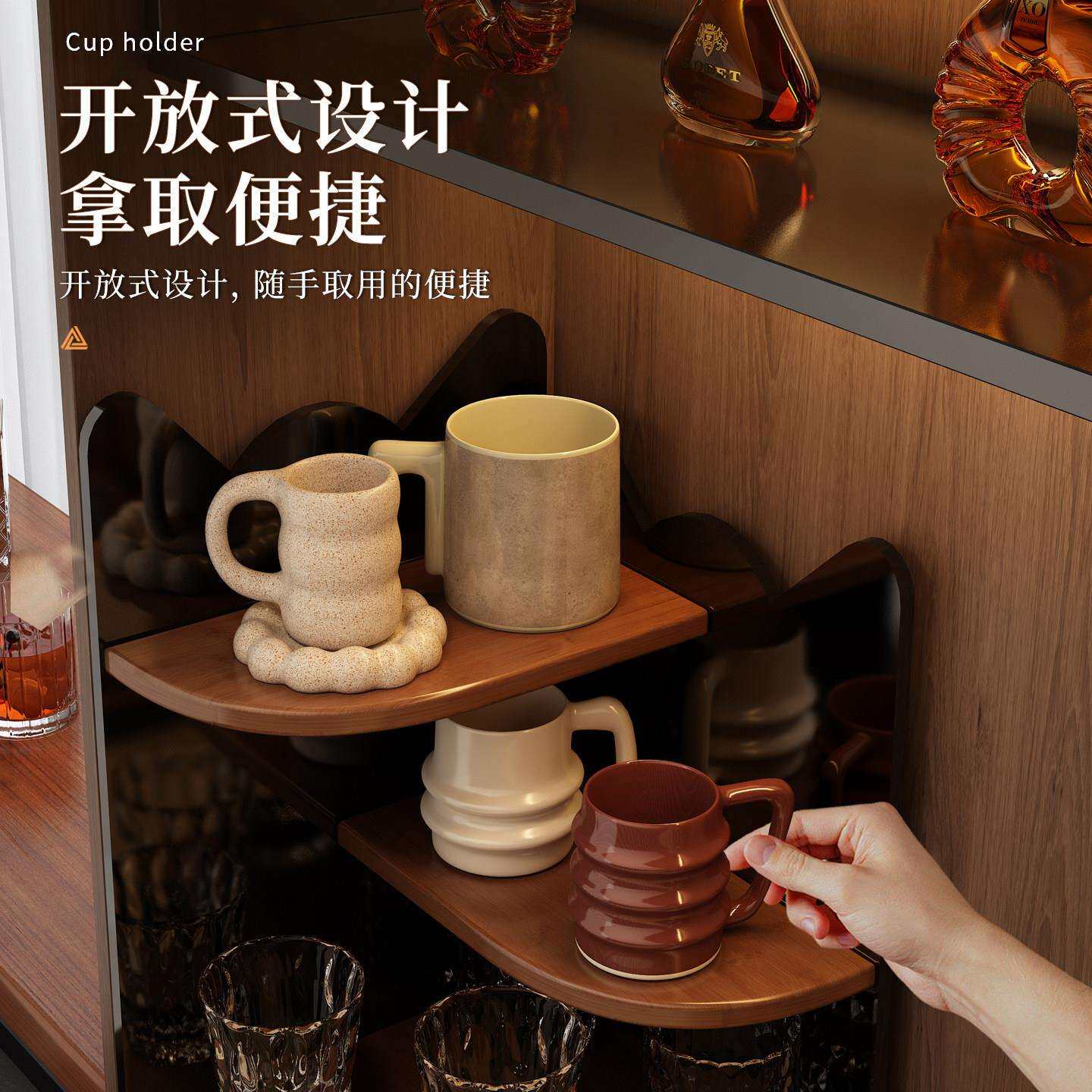 杯架杯子收纳置物架水架杯茶杯啡ljy46咖杯放架家用简易杯子展置