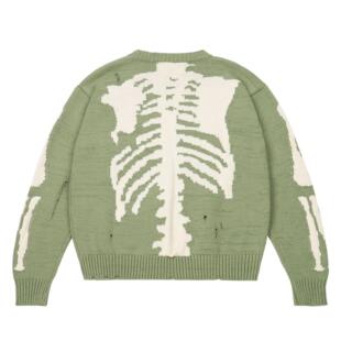skull sweater knitted long men Hip sleeved hop