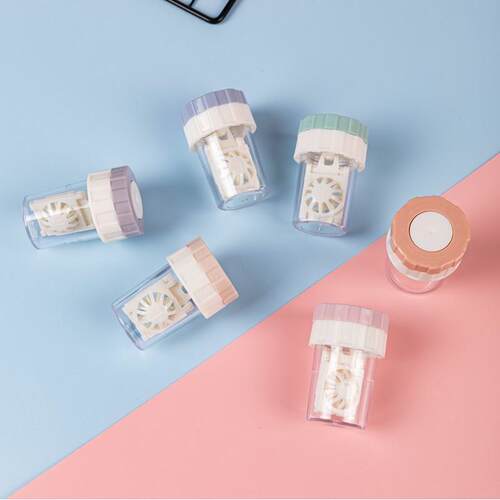 Manual Rotating Contact Lens Cleaner, Portable Cleaning Devi