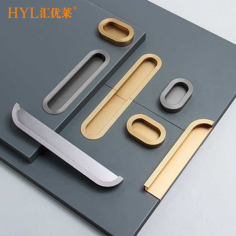 现代简约黄铜金内嵌隐形拉手衣柜橱柜抽屉跑道式一体成型开槽把手,住宅家具,拉手,淘宝优惠券,粉丝福利购,淘宝优惠卷