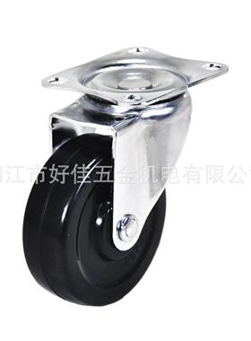 源头工厂产品75X25mm镀铬平板万向硬橡胶仪器脚轮家具脚轮