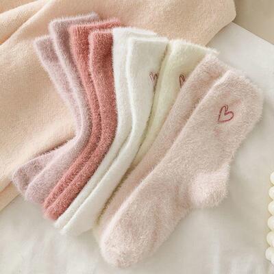 5 Pairs Fuzzy Socks For Women Soft Fluffy Home Sleeping
