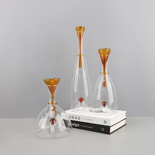 现代轻奢透明玻璃酒具醒酒器摆件客厅餐厅酒柜样板间家居软装饰品