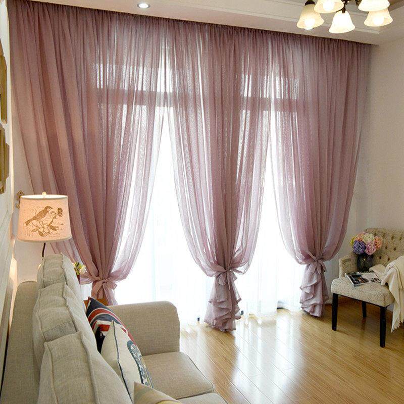 窗帘纱帘纱帘成品亚麻布料隔断阳台落地客厅卧室遮光简约白纱纱帘