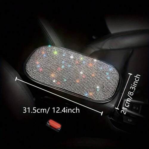 TEMU海外仓新款 Car Armrest Pad 车用扶手收纳盒防滑垫水钻
