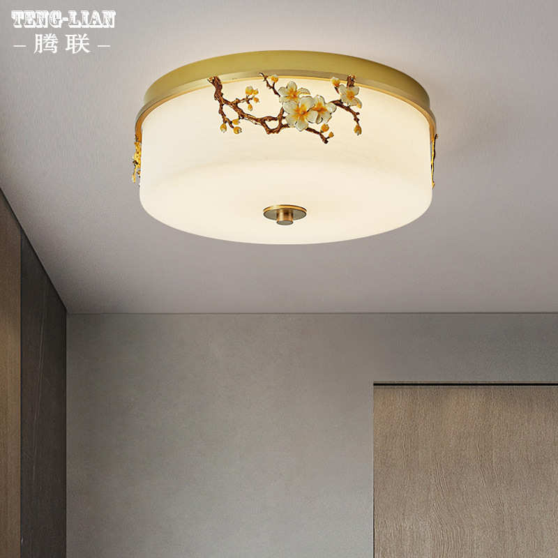 灯书房阳台走廊简约新吸顶灯中式入户过道别墅吸顶灯全玄关铜卧室