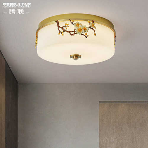 中式铜卧室走廊别墅简约入户灯玄关全新吸顶灯书房阳台过道吸顶灯