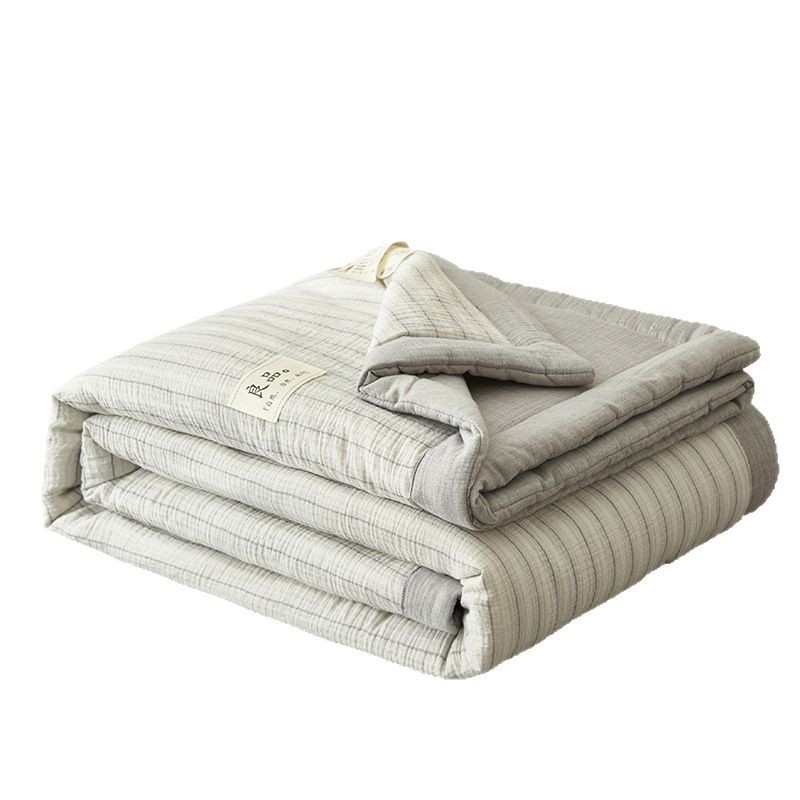 水洗夏夏凉棉大豆夏天被皱皱简约双层被件套被棉空调四全纤维