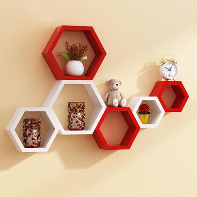 Hexagonal wall-mounted diamond-shaped creative grid wall dis
