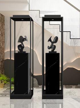 落地大石理展雕塑TZ-106底座酒店场办公楼走道摆件橱窗带灯台石墩