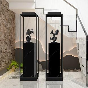 落地大石理展雕塑TZ 106底座酒店场办公楼走道摆件橱窗带灯台石墩