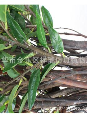 仿真124植物盆栽Y12米红色叶树叶橄榄叶灌.木类工程假DI装饰摆设