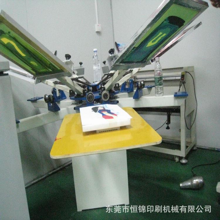 六色无纺布丝网印刷平面丝印机T恤服装印花机手动丝网印刷机