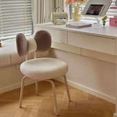 化妆椅凳子女生卧室轻奢网红感美甲公主梳妆台靠背可旋转椅子