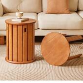 可放凳实客木多功能板凳凳子组圆合茶几厅家用叠叠放实木圆凳凳子