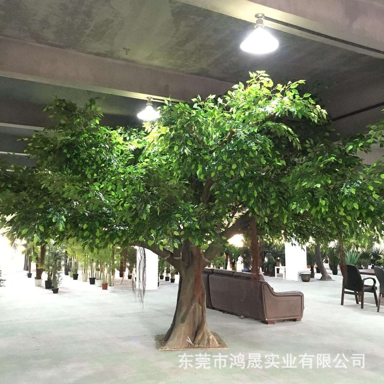厂家直销仿真榕树树 半边靠墙造型榕树 酒店餐厅装饰植物