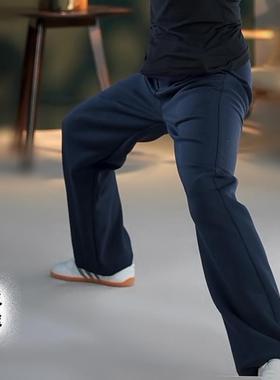 新款子陈裤英太极拳裤秋冬季男女横弹棉麻武术练功灯春笼加绒厚款