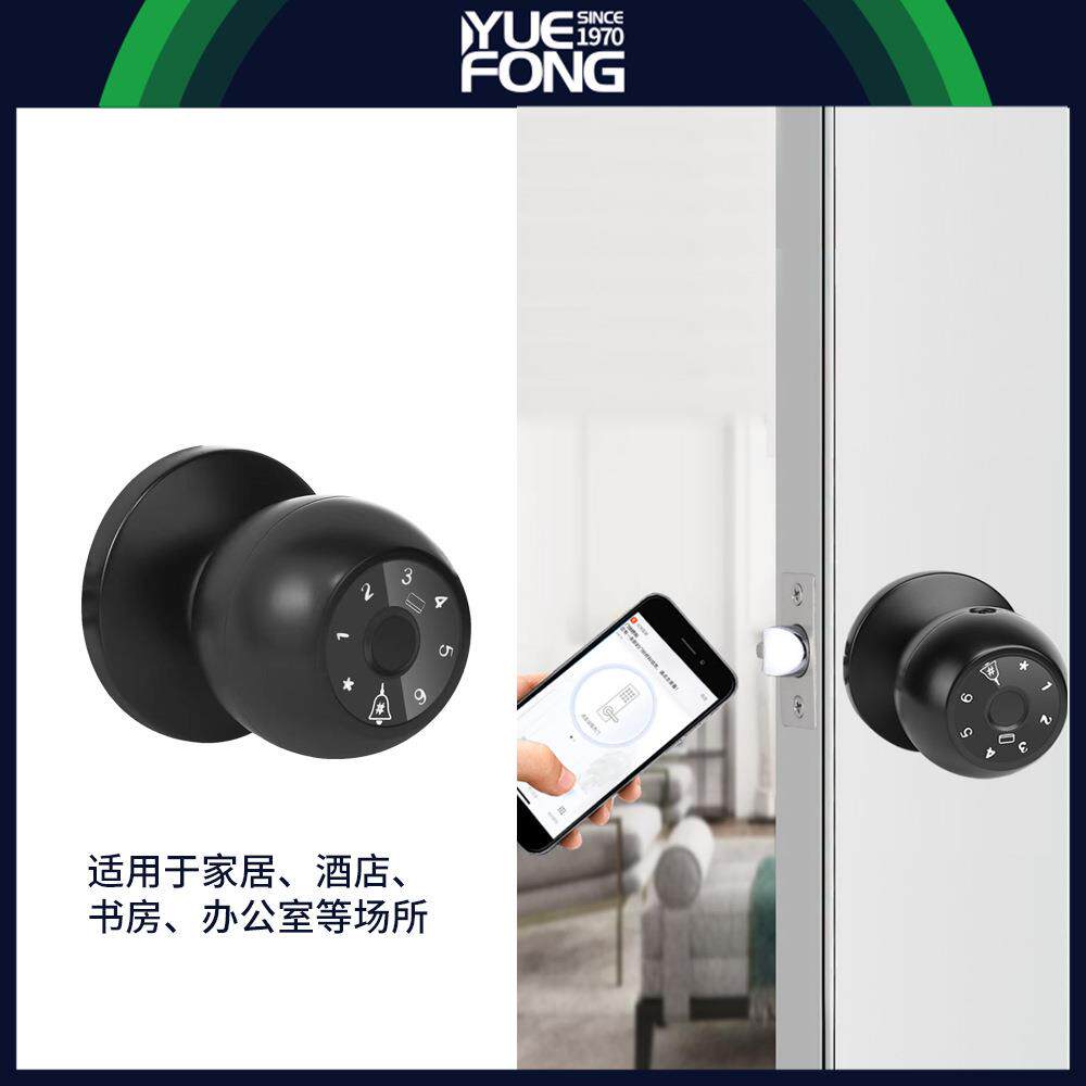 粤丰跨境能智门锁球形锁指纹球DFQ70锁球形家用房门锁球型锁密码
