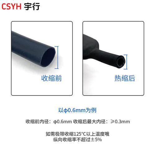 c缩s料y毫h0.6米0.8毫米热缩管热收管塑热塑管电线电缆保护套软管