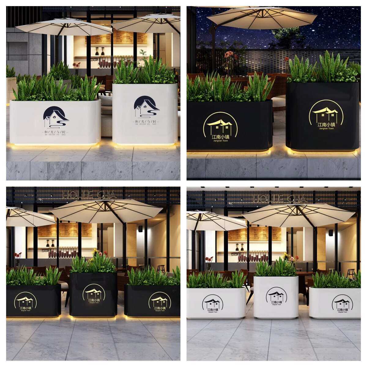 户外不锈钢花箱铁艺花箱庭院发光街道花坛围栏隔断长方形花槽外摆,住宅家具,花架/花几,淘宝优惠券,粉丝福利购,淘宝优惠卷