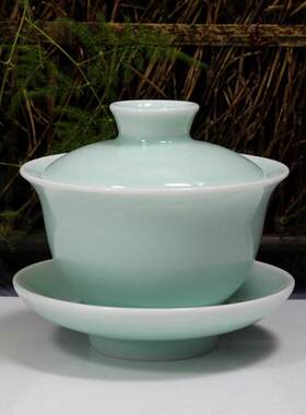 小小利青瓷玉质盖碗茶具配件 结婚敬茶春泡茶杯茶碗耐热包邮