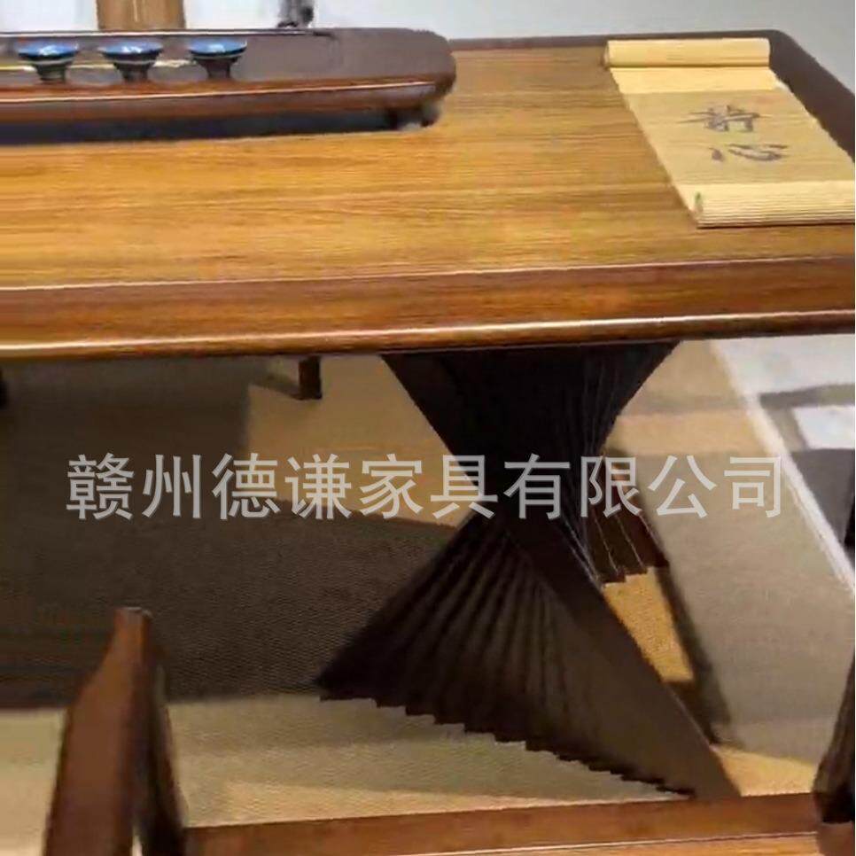 中新式乌木实木大板茶桌高椅组合端现代KRK客厅办公室别金墅家用