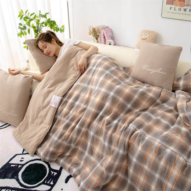 全棉口袋被车内抱枕被子两用二合一纯棉可折叠儿童学生午休空调被