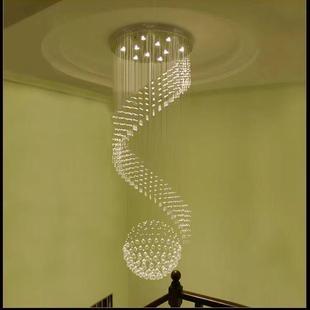 闪达家用楼灯梯酒别店墅螺旋简约标大客厅吊灯非工程灯具水783晶