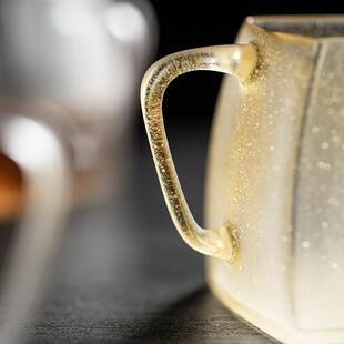 舆山堂公道杯琉璃高档分茶器茶海配件用品泡茶专用茶具复古四方