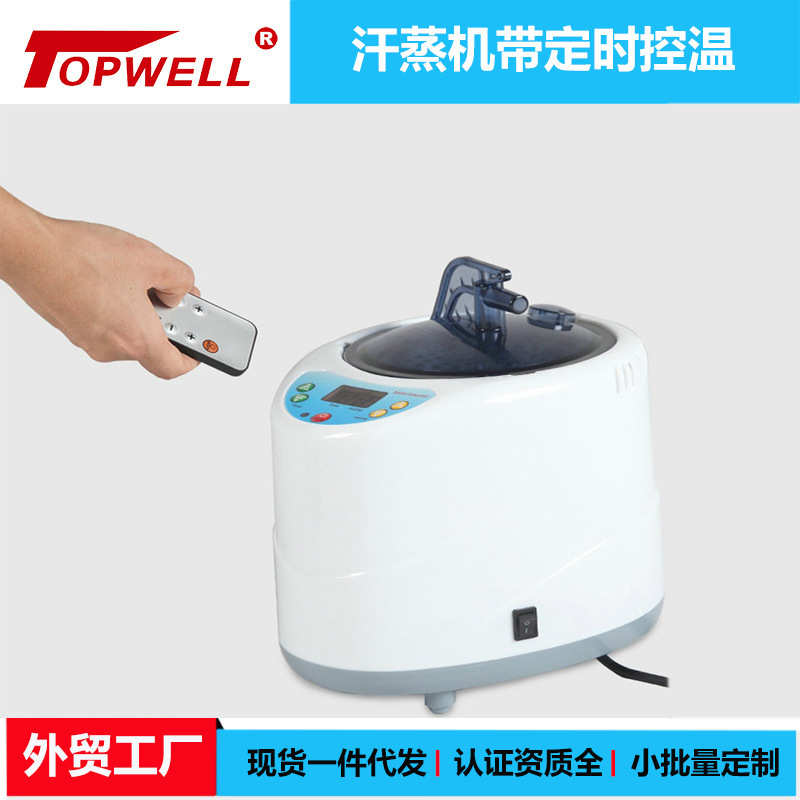熏蒸机4L 定时可调温遥控蒸汽 养生排汗发汗桑拿箱蒸锅出口欧美