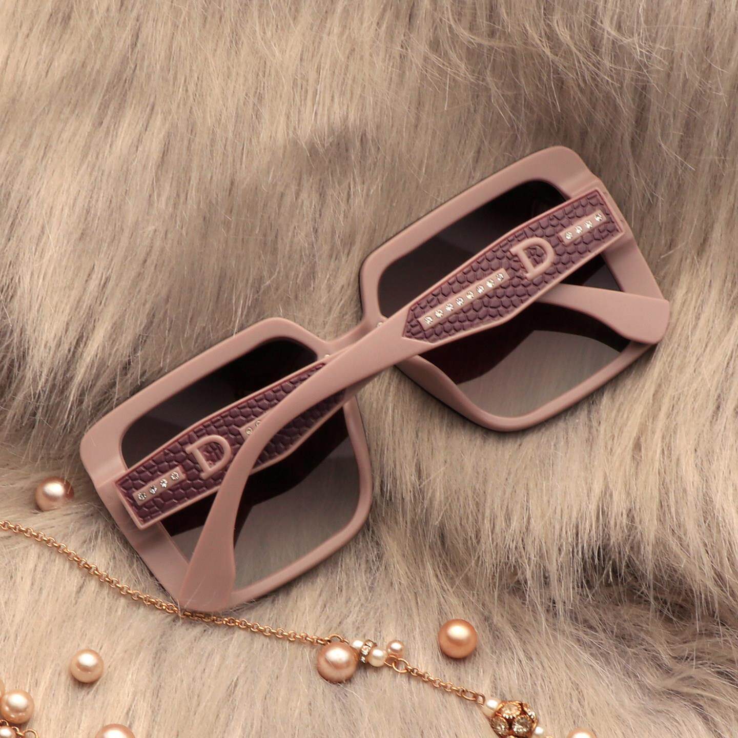 太阳眼镜女款2025新款高级感大框方形偏光太阳镜抗UV镶钻圆脸显瘦