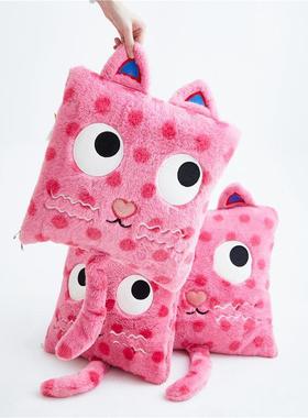 立体毛卡通刺绣抱多枕被加睡厚保暖可折叠FUC小被兔子办公室功能