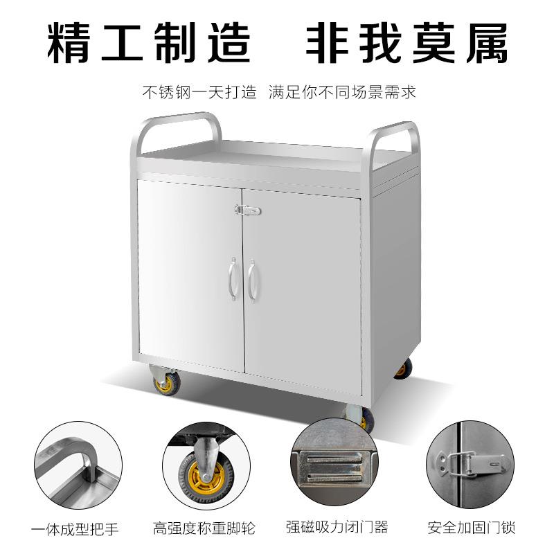 不锈钢手推外卖餐车摆摊小推车商用酒店移动多功能酒水车小吃推车