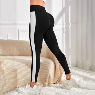 Yoga pants spliced high waisted running pants for women,