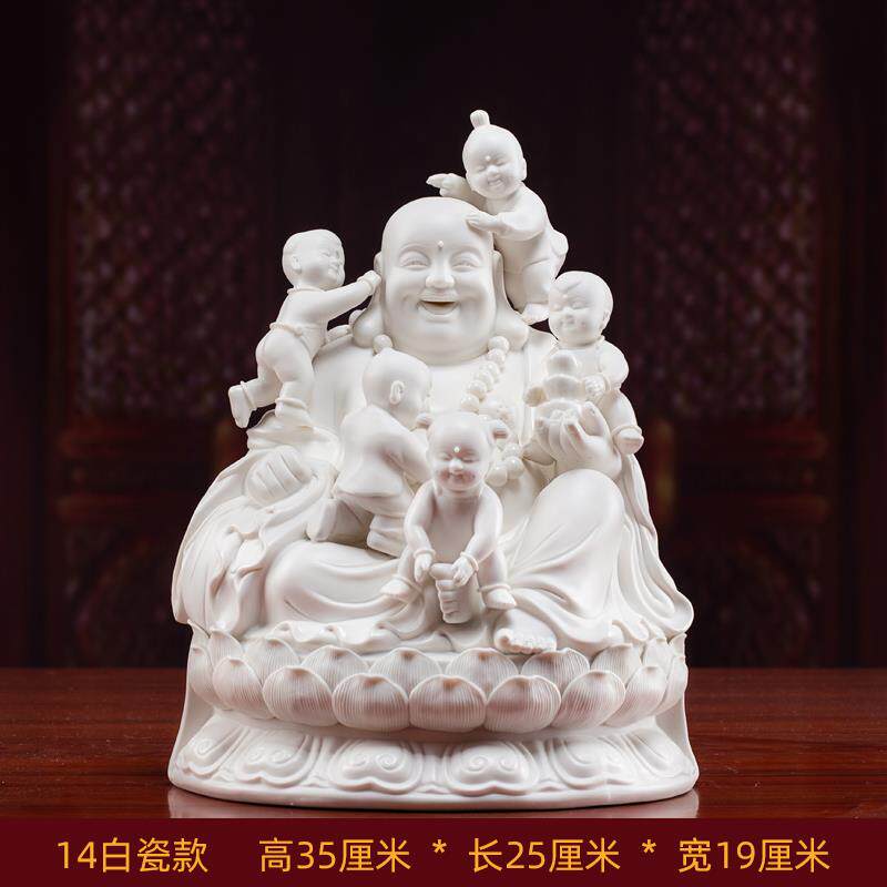 高档风水德化陶勒瓷高档礼子品 五弥勒佛像招家居装财饰大肚弥佛