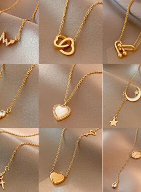 Classic Gold Color Stainless Steel Necklace For Women Jewelr