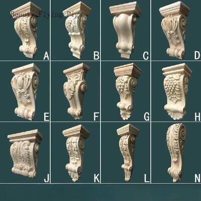 2PCS Dongyang Wood Carving Chinese Style Roman Capital