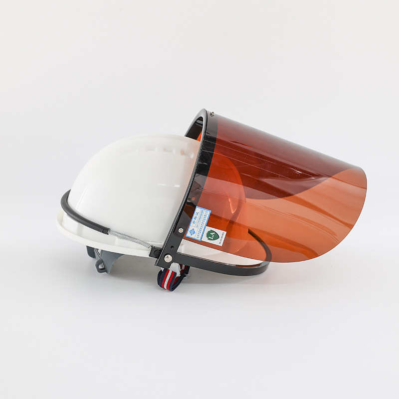 2072电焊有机玻璃茶色面屏防护切割打磨透明防飞溅头戴式防护面罩