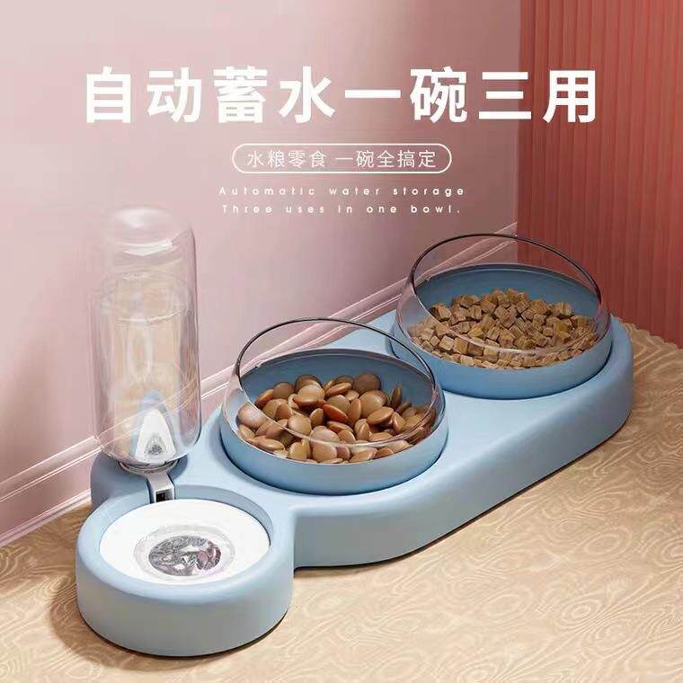 喵咪双碗自动宠物碗喂食器狗狗饮水器猫盆狗碗猫碗猫猫用品饮水机