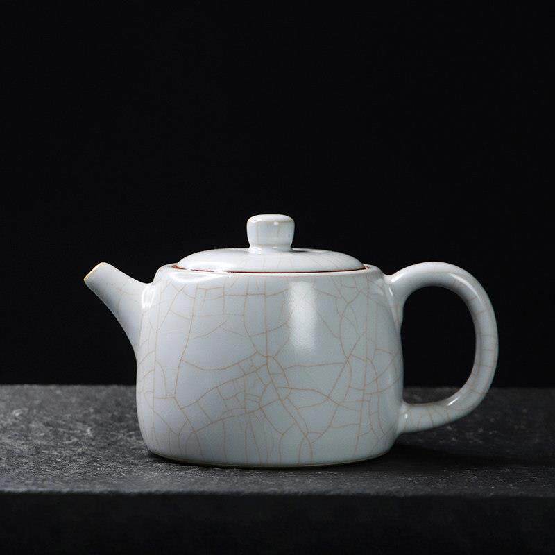 凝香阁 茶养开片月白汝窑井栏壶 陶瓷功夫茶具覆古大号泡茶壶单壶