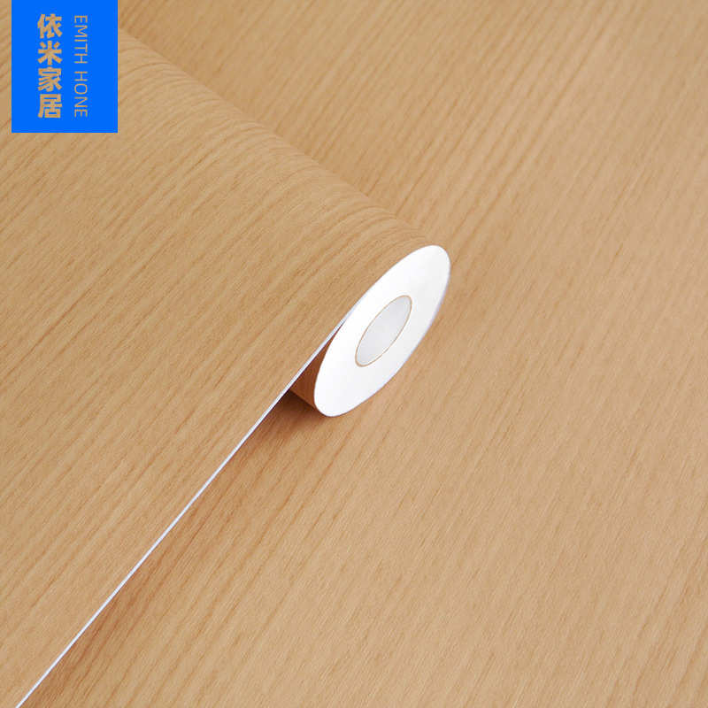墙纸木粘饰壁纸导气装饰膜展柜木纹贴纸翻新槽软片波音家具自韩华