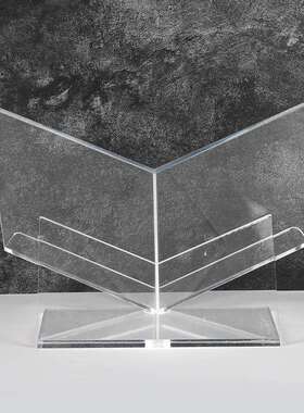 轻奢亚克力V型书架杂志架摆件酒店样板房家居客厅卧室书房装饰品