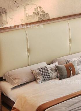 北式美黑胡全实床宋代美学新TS-H903中主卧室木高端家桃用双人软