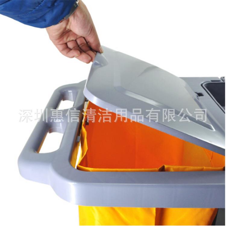 多功能手推车清洁保洁工具车服务车垃圾收纳车D-11-1蓝色带盖