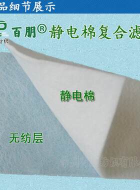 空气净化过虑器静电驻极HEPA95%折叠滤料 静电棉复合滤纸骨架布