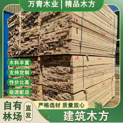 建筑木方松木工程工地花旗松定制全规格密度厂家直发原木实木