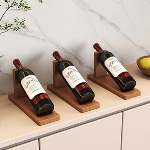 实木酒架摆件斜放红酒瓶架家用葡萄酒架置物架收纳商业红酒展示架
