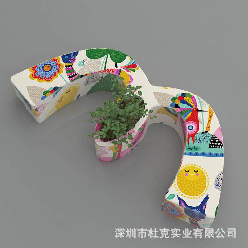 玻字璃钢休闲椅卡息通M座母坐凳简约商场花盆椅户外广场休等候椅