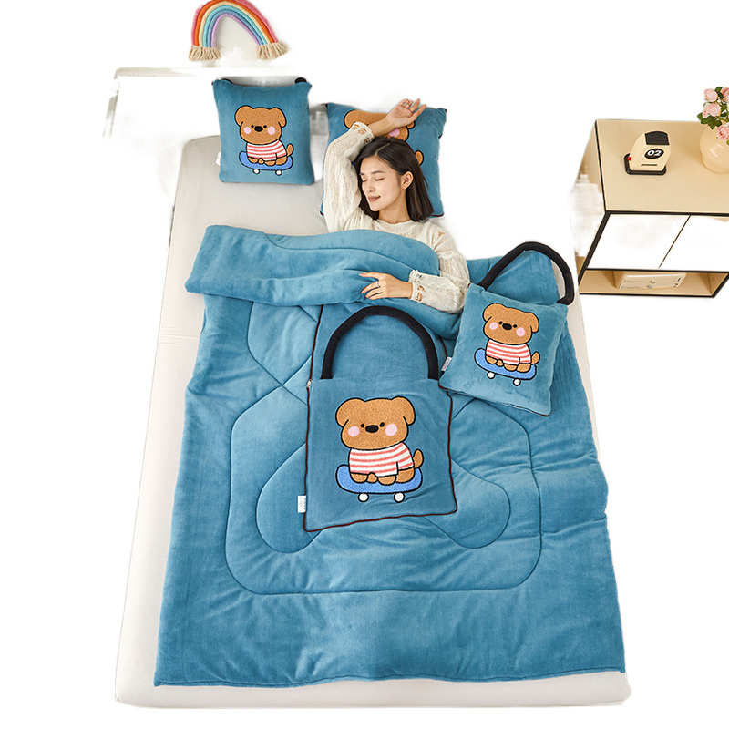 刺绣抱枕被子两用沙发空调被加厚车载大号靠枕头盖毯子二合一睡觉