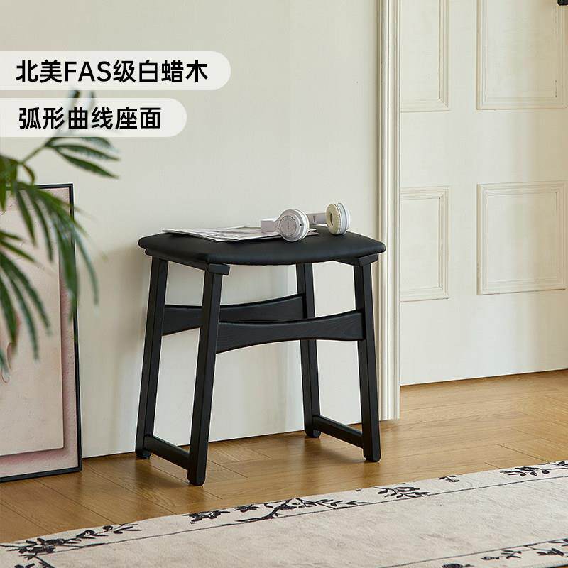法式换鞋凳门口家用靠墙设计师款中古穿鞋椅小尺寸软包真皮穿鞋凳